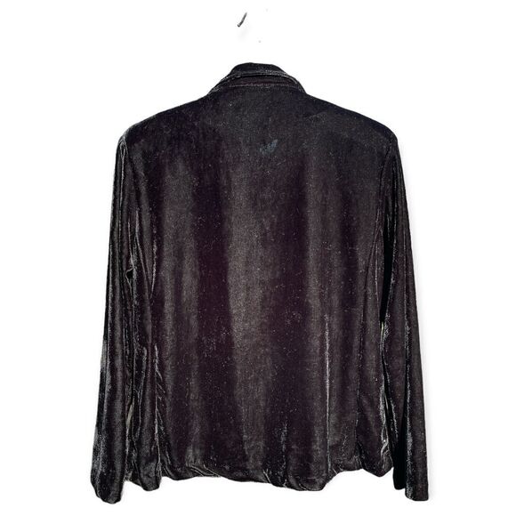 Robert Louis Black Gold Button Down Blouse Size M - Picture 3 of 10